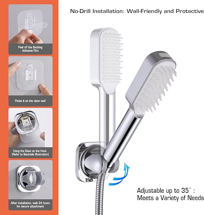 Pet Bathing Comb Sprayer Set - Dog Grooming Tool with Silicone Comb - like Bristles, Extra - Long Hose & Shower Arm Diverter | Handheld Shower Head for Gentle Fur Cleaning & Massage