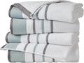 Great Bay Home Decorative Bath Towel Set - Luxury Cotton 4 Pack 54x27 Bath Towel Set - Luxurious, Ultra-Soft, Durable Towels for Bathroom Decor (Eucalyptus/Grey)
