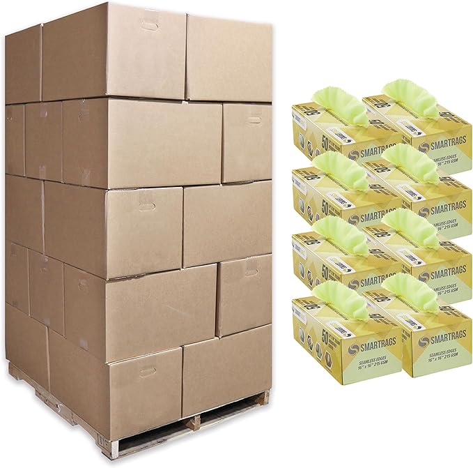 Arkwright Smart Rags in Box - (Pallet of 8000) Lint Free, Large Microfiber Cleaning Cloth, Scratch & Streak-Free, Dispensable Wash Towels for Cars, Kitchen, and Window Glass, 16 x 16 in, Yellow