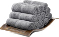 Mosobam Luxury Turkish Towels Set of 12 Washcloths 13X13 Charcoal Gray (Dark Grey) 700 GSM Bamboo Viscose & Aegean Turkish Combed Cotton