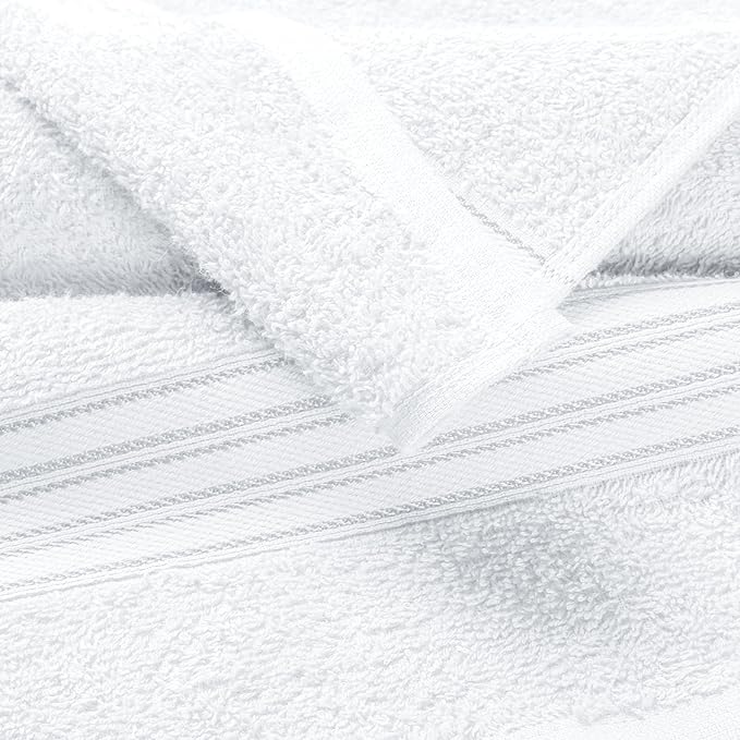 BOUTIQUO Ultra Soft Cotton Washcloths, Contains 12 Piece Face Cloths 12x12 inch, Ideal for Everyday use Face Towels, Compact & Lightweight Multi Purpose Washcloths - White