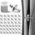 Curtain Magnets, Kaluofan 40Pairs Curtain Magnets Closure with 40Pairs Self-Adhesive Patch, Magnetic Curtain Clips Prevent Light Leaking, Keep Curtain Closed for Home Bedroom Bathroom Office Draperies
