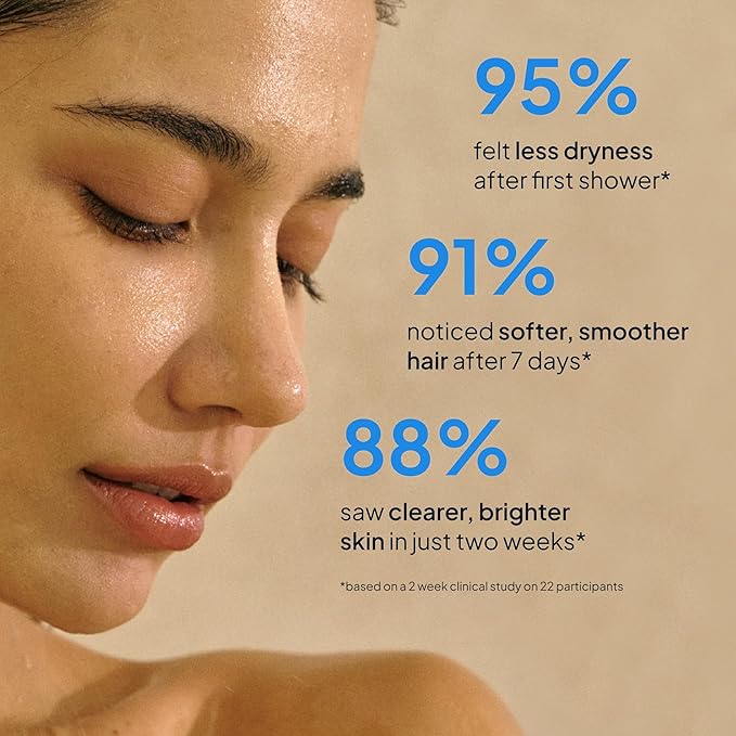 SecondShower Filtered Shower Hand for Hard Water | Clinically Proven for Skin Health, NSF Certified 99.9% Chlorine Removal, SPA Grade High Pressure, Korean Beauty Secret Natural Filter (Matte Black)