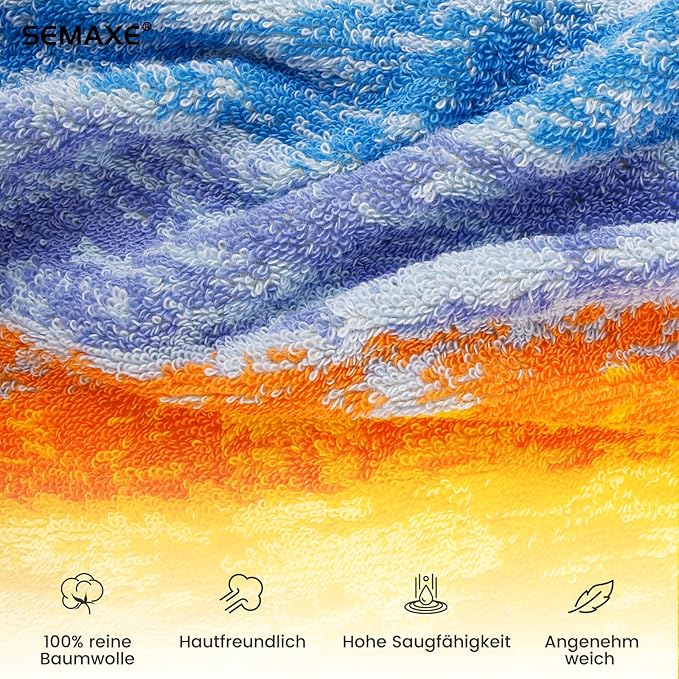SEMAXE 12 Pack Hand Towels for Bathroom, 100% Cotton Towels with Hanging Loops, Soft & Highly Absorbent, Hand Towel Set for Gym, Shower, Hotel, Spa and Kitchen, Colorful Towel - Wheat Field Collection