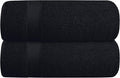 Elvana Home Cotton 2 Pack Oversized Bath Towel Set 28x55 inches, Large Bath Towels, Ultra Absorbant Compact Quickdry & Lightweight Towel, Ideal for Gym Travel Camp Pool - Black