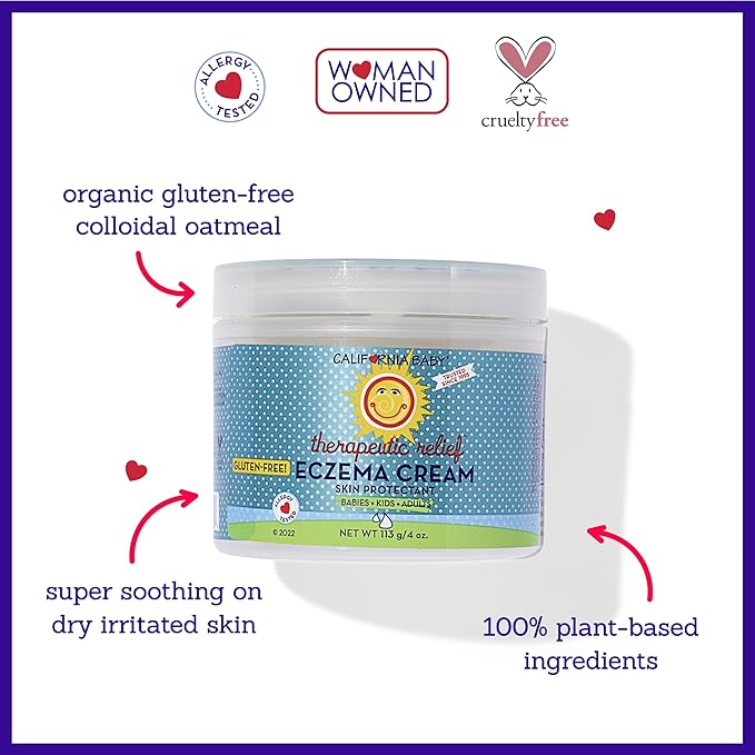 California Baby Eczema Cream | Steroid-Free Eczema Treatment | Colloidal Oatmeal + Aloe Vera | Soothing Eczema Lotion For Kids + Adults | 113 g / 4 oz