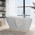 67" Acrylic Freestanding Bathtub, Modern Deep Soaking Tub, cUPC Certified Free Standing Tub, Chrome Drain/Overflow, White Acrylic, Allure White