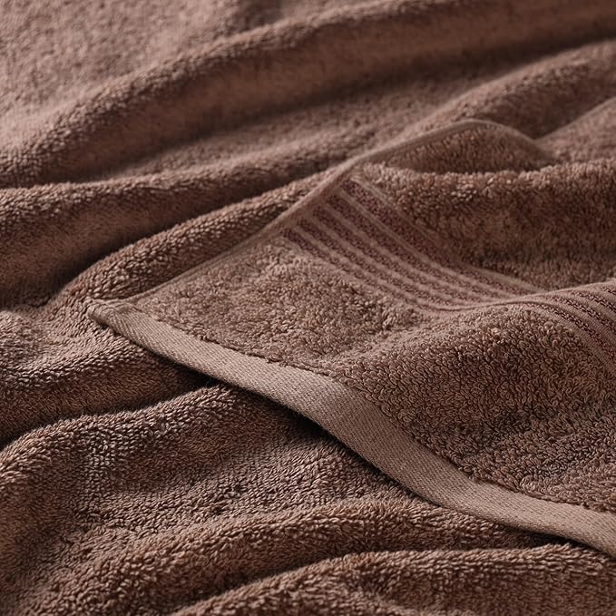 Superior Egyptian Cotton Bath Towel Set, Home Bathroom Towels, Master, Guest Bath, Decor Essentials, Quick Dry, Absorbent, Large Body Towels, Spa, Hotel, Resort, Adult, Kids, Set of 2, Mocha