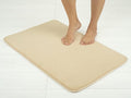 American Soft Linen 21x32 Fluffy Foamed Slip Reducer Bath Rug, Machine Washable Area Bath Mat Rugs for Bathroom, Beige