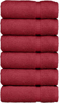 Luxury Hotel & Spa Quality, Quick Dry 100% Turkish Cotton 700 GSM, Eco Friendly Towel, for Bathroom, Gymand Kitchen Dobby Border Soft Hand Towel Set 16 X 30, Cranberry, Hand Towels - Set of 6