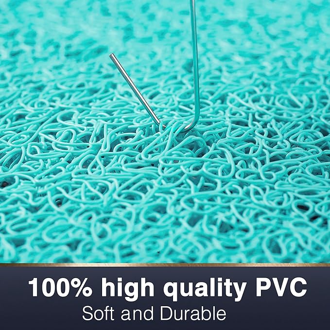 Asvin Soft Textured Bath, Shower, Tub Mat, 24x16 Inch, Phthalate Free, Non Slip Comfort Bathtub Mats with Drain, PVC Loofah Bathroom Mats for Wet Areas, Quick Drying