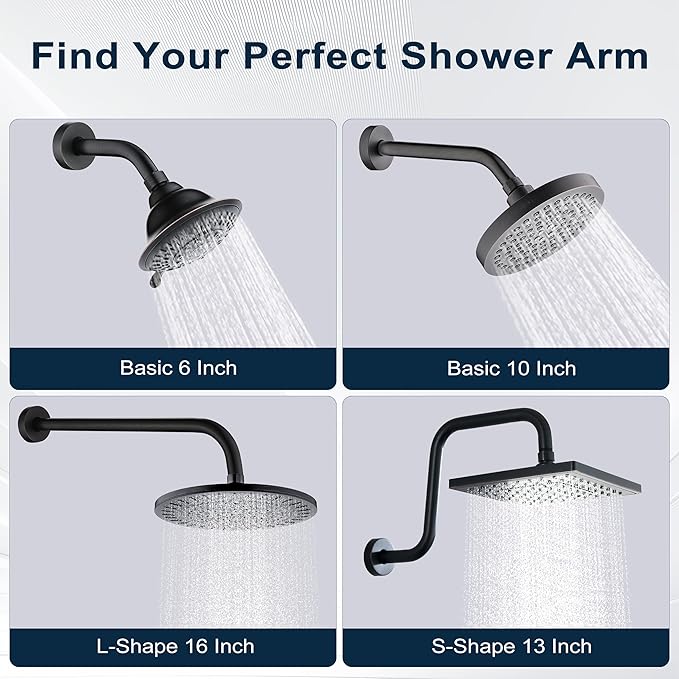 BRIGHT SHOWERS 13 Inch Shower Head Extension Arm with Flange S Shaped High Rise Extender, Long Stainless Steel Rainfall Shower Head Pipe Arm, Oil-Rubbed Bronze