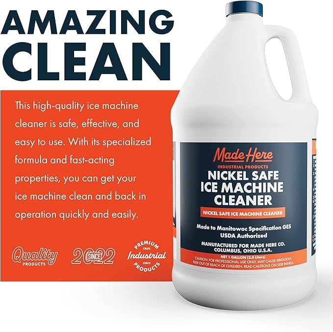 Ice Machine Cleaner - Nickel-Safe Descaler for Effective Cleaning- Ideal for Nickel Components - Ideal for Home or Commercial Use, 1 Gallon, Pack of 1