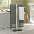 KES Standing Towel Rack with Green Natural Marble Base, 2-Tier Bath Towel Holder Stand for Bathroom Floor, Fits Bath Towel & Hand Towel, Polished Finish, BTH217-GPS