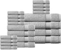 Delara Organic Cotton Luxuriously Plush Bath Towel 20 Piece Set|GOTS & Oeko-TEX Certified|Premium Hotel Quality Towels|Feather Touch Technology|650 GSM Long Staple|Soft, Quick Dry & Ultra-Absorbent