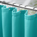 AmazerBath Teal Shower Curtain Waffle Textured, Turquoise Shower Curtains for Bathroom, Thick Fabric Heavy Duty 240GSM, Hotel Quality Bathroom Shower Curtains, Premium Polyester, 72 x 72 Inches