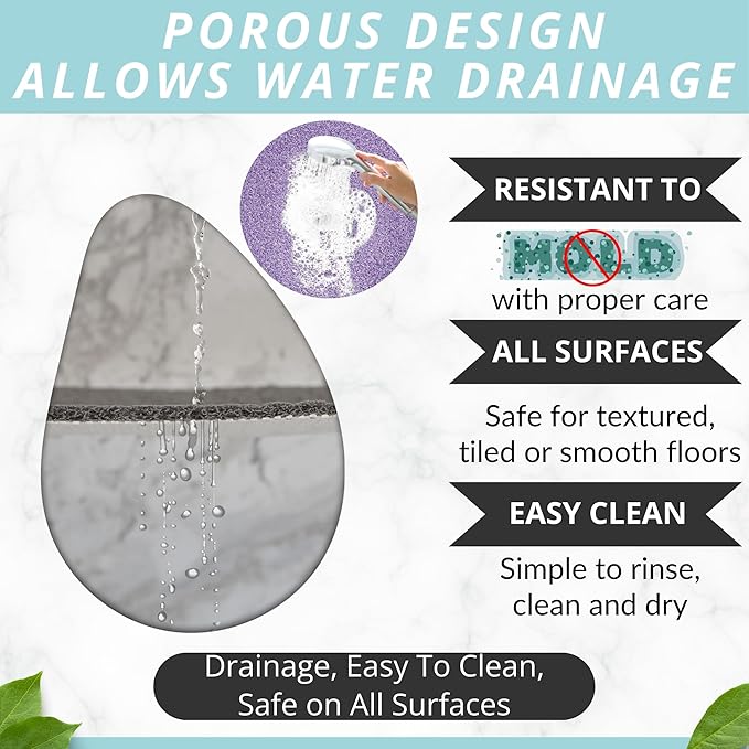 Square Shower Mat - Non Slip Shower Mats for Inside Shower - Extra Large 31x31 Shower Floor Mat Non Slip - Square Bath Mat for Shower - Secure Anti Slip Loofah Shower Bath Mat (31x31 Purple)