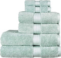 Christy Renaissance 6 Piece Blue Towel Set | 100% Egyptian Cotton | Luxury Bathroom Towels | Soft and Super Absorbent | 675 GSM | 2 Bath 2 Hand 2 Face | Eggshell