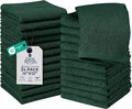 DAN RIVER 24 Pack Wash Cloths for Showering [12x12] - 100% Cotton Washcloths Premium Quality Flannel Face Cloths for Bathroom, Highly Absorbent and Soft Feel Wash Clothes, Huntergreen