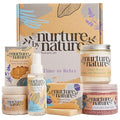 NURTURE BY NATURE Relax & Calm Christmas Gift Basket – Spa Gifts for Women with Bath Bomb, Hand Cream, Lavender Pillow Mist & Scented Candle - Stocking Stuffers, Holiday Gifts, Gifts for Mom