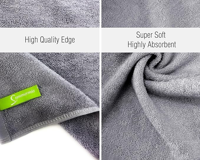 12 Pack Washcloths 13" x 13" - Soft Wash Cloths for Your Face Towel, Wash Cloths for Your Body (White + Gray)
