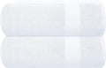 GLAMBURG Premium Cotton Oversized 2 Pack Bath Sheet 35x70-100% Pure Cotton - Ideal for Everyday use - Ultra Soft & Highly Absorbent - Machine Washable - White