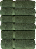Luxury Hotel & Spa Collection, Quick Dry 100% Turkish Cotton 700 GSM, Eco Friendly Towel, for Bathroom, Gymand Kitchen Dobby Border Soft Hand Towel Set 16 X 30, Moss, Hand Towels - Set of 6