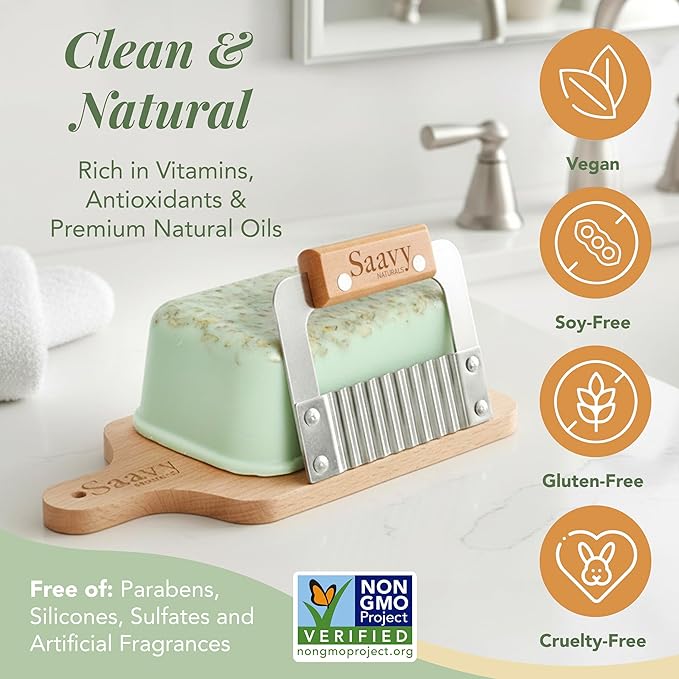 Saavy Naturals Organic Soap Minty Oat - Plant Based Ingredients(1LB)
