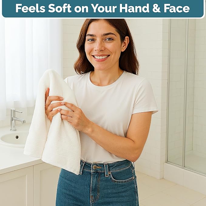 Casa Platino 4 Pack Hand Towels (16"x28") - Spa & Hotel Quality - 100% Cotton, Ring Spun - Quick Dry, Ultra Soft & Absorbent - Used for Salon, Gym, Bathroom, Face - Pre Shrunk - White Hand Towels Set