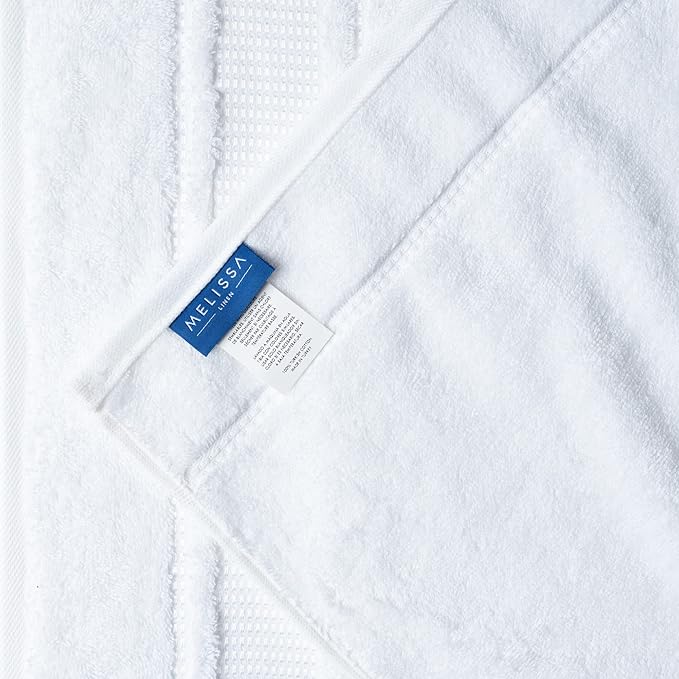 Melissa Linen 8 Piece Turkish Cotton Towel Set, 2 Bath Towel 28 x 55 Inches, 2 Hand Towel 20 x 35 Inches, 4 Fingertip Towel 12 x 18 Inches, White, Absorbent, Quick Dry, Durable and Soft Shower Towel