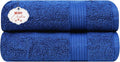 Ample Decor Hand Towel for Bathroom 18 X 28 Inch 600 GSM 100% Cotton, Soft Absorbent - Set of 2, Navy Blue