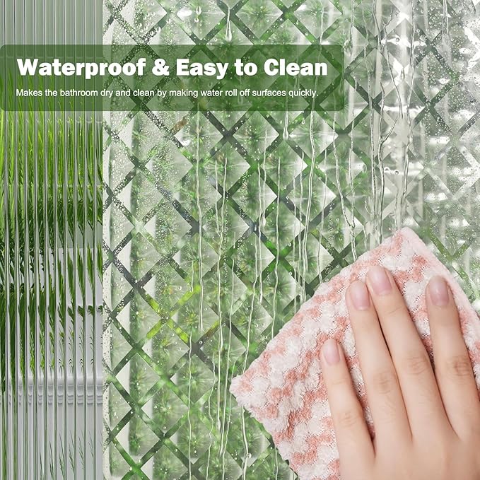 UFRIDAY Shower Stall Curtain 48 x78 inch Plastic Clear Shower Curtain Liner,Waterproof Shower Liner Transparent 3D Water Cube Bath Curtain See Through Shower Curtains Liner Clear with 3 Strong Magnets