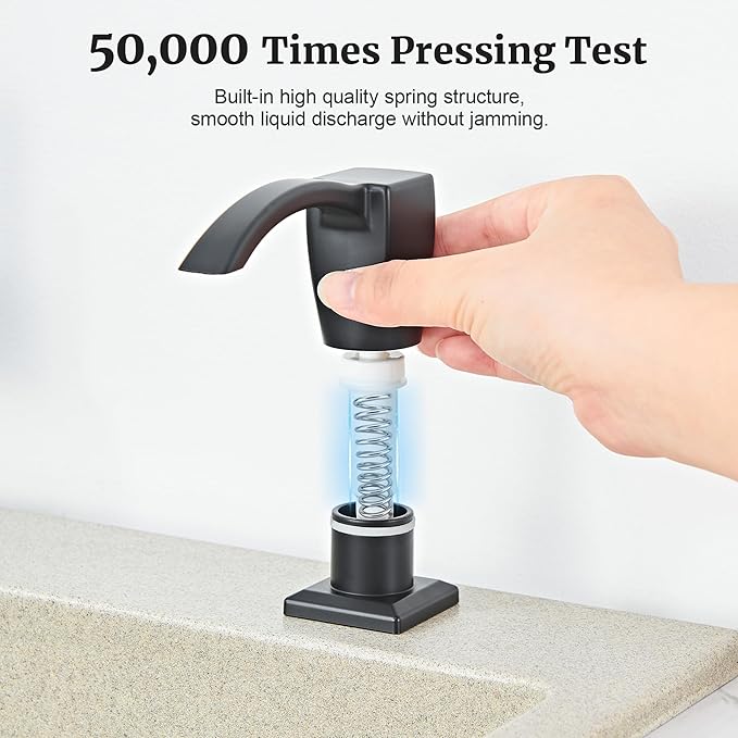 Ultimate Unicorn Kitchen Sink Soap Dispenser, Built in Soap Dispenser for Kitchen Sink, Under Sink Soap Dispenser Matte Black, ABS Plastic, with 13 Ounce Soap Bottle, U-SD001B
