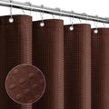 Gibelle Brown Shower Curtain, Waffle Weave Textured Fabric Shower Curtain for Bathroom - Soft Cloth & Hotel Spa Luxury, Water Repellent, Machine Washable, 72X72, Brown