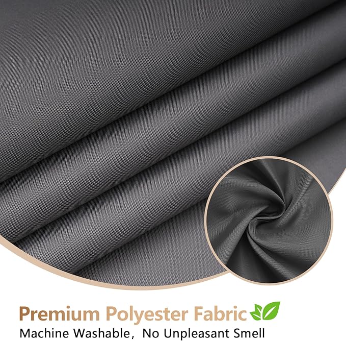 Charcoal Grey Waterproof Fabric Shower Curtain Liner with 3 Large Magnets, Washable Cloth Shower Liner Carbon Grey, 72 x 72 inch Lightweight Bathroom Shower Curtain Dark Gray