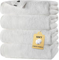 SEMAXE White Bath Towels Set of 4, 100% Cotton Luxury Bathroom Towels, Soft, Absorbent, and Quick-Drying, 55"x27", Perfect for Hotels, Gyms, and Spas