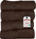 RIVERSIDE 100% Ring Spun Cotton Large Bath Towels Set of 4, 27 x 54 Inches – Quick Dry, Soft & Highly Absorbent Towels for Shower & Bathroom – Luxury 600 GSM Towels for Home, Spa, Gym, Hotel, Brown