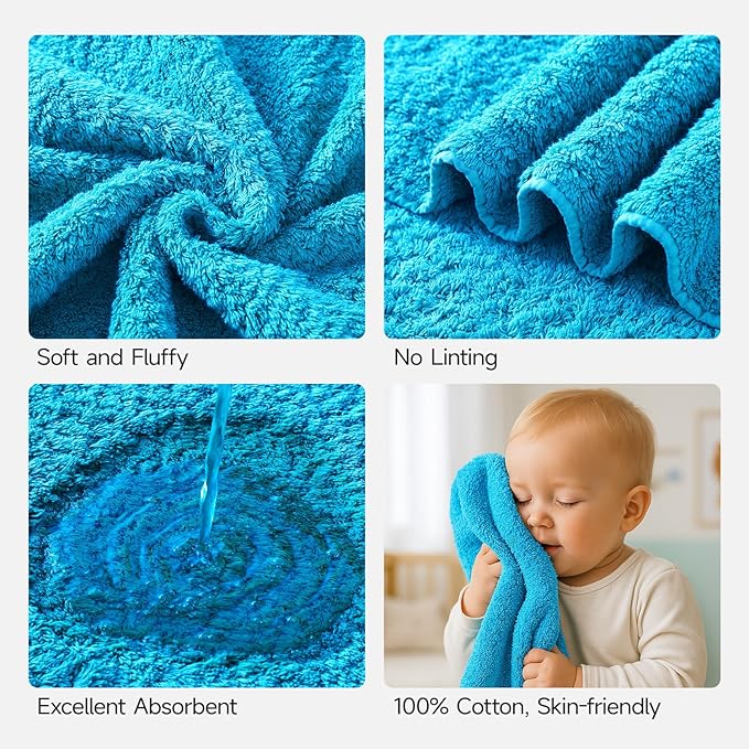 REDKISS 2 Piece Luxury Bath Towel Set - 31x62 inch Oversized Thick Bath Sheets, 100% Cotton, 900 GSM, Super Soft, Highly Absorbent, Quick Dry Large Shower Towels for Bathroom, Pool, Gym, Spa, Blue