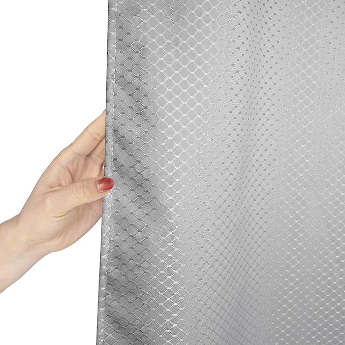 AooHome Waffle Weave Fabric Shower Curtain for Bathroom, 72"x78" Extra Long Bath Curtain with Weighted Hem, Heavy Duty, Water Repellent, 72 Width by 78 Height Inch, Grey