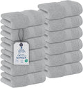 DAN RIVER 12-Pack Premium 100% Cotton Highrise Face Towels – Reusable Face Towel Set, Absorbent & Soft Wash Towels for Bathroom & Body – Hand and Face Towels, 550 GSM (12x12 in)