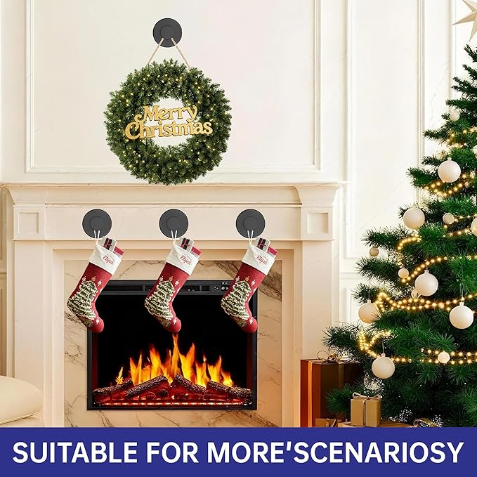 luckin smile Suction Cup Hooks for Shower, No-Drill Removable Towel Hook for Bathrooms, Shower Hooks, Suitable for Bathrooms, Kitchens, Windows, Glass, Powerful Suction Cup Hook (2, Black)