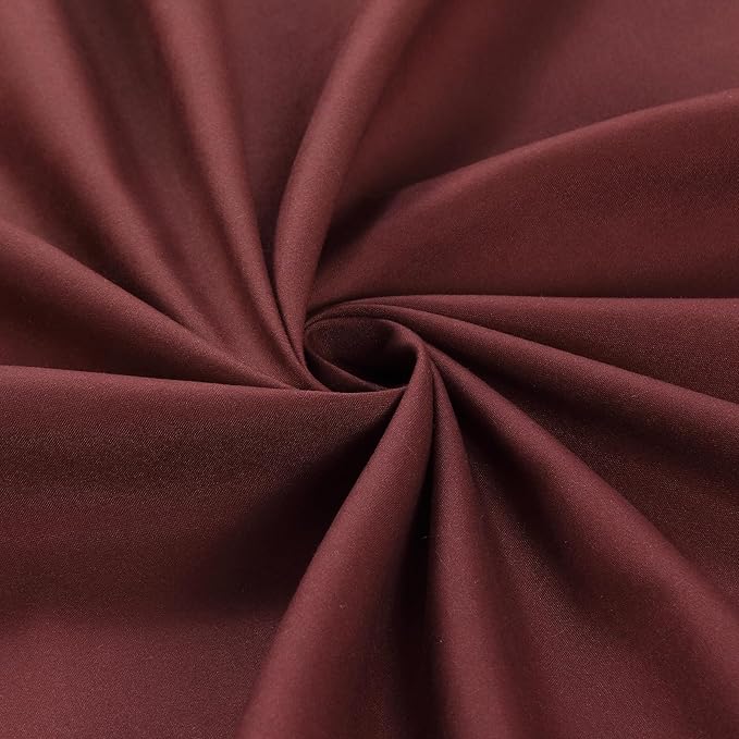 Long Fabric Shower Curtain, Burgundy Ombre Microfiber Cloth Shower Curtains for Bathroom, Modern Waterproof Bathroom Curtains, 62" W x 78" H