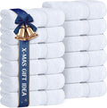 Wealuxe White Washcloths 12 Pack - 600 GSM 100% Ring-Spun Cotton Wash Cloths for Showering, Highly Absorbent and Soft | 12x12 Inches