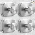 Shower Hooks for Inside Shower,Reusable Suction Cup Hooks for Glass Window,Mirror,Removable Towel Hooks for Bathroom,4 Pack(Silver)