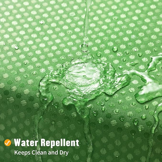 MitoVilla Emerald Green Ombre Long Shower Curtain Liner Set 72 x 80, No Hooks Needed 80 inch Long Heavyweight Waffle Fabric Shower Curtain Set with Snap-in Liner for Hotel Bathroom Decor