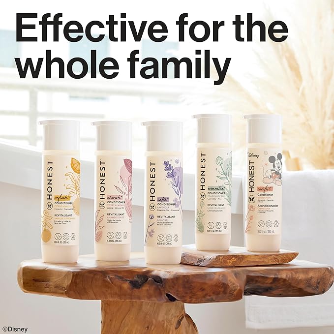 The Honest Company 2-in-1 Cleansing Shampoo Body Wash I Gentle Enough for Baby Dermatologist Tested Tear-free Hypoallergenic Disney’s Mickey Mouse Comfort Sweet Cream 10 fl oz