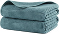 POLYTE 380 GSM Microfiber Oversize Quick Dry Lint Free Waffle Bath Towel for Body, 60 x 30 in, Set of 2