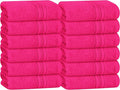 BOUTIQUO Ultra Soft Cotton Washcloths, Contains 12 Piece Face Cloths 12x12 inch, Ideal for Everyday use Face Towels, Compact & Lightweight Multi Purpose Washcloths - Hot Pink