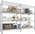 Homdox Heavy Duty Storage Shelves, 4 Tier Wire Shelving Unit, Adjustable Metal Shelves for Storage, Garage Rack Pantry Shelves Kitchen Shelving, 18"x72"x60", Silver Gray