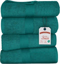 RIVERSIDE 100% Ring Spun Cotton Large Bath Towels Set of 4, 27 x 54 Inches – Quick Dry, Soft & Highly Absorbent Towels for Shower & Bathroom – Luxury 600 GSM Towels for Home, Spa, Gym, Hotel, Teal